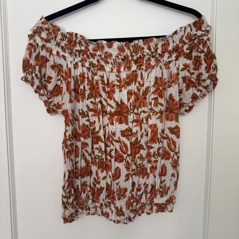 Free People Suki Blouse Ivory Combo - M - Picture 4 of 8
